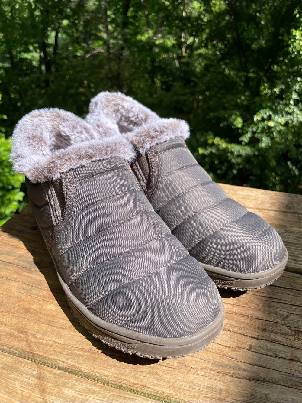 MINNETONKA FUR LINED PADDED NYLON BOOTIES Sz 7
